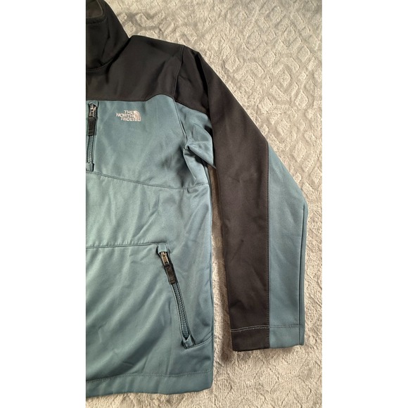 Boys North Face Soft Shell Jacket Size XL (18-20) Black Grayish Blue - Picture 3 of 16